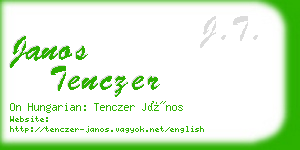 janos tenczer business card